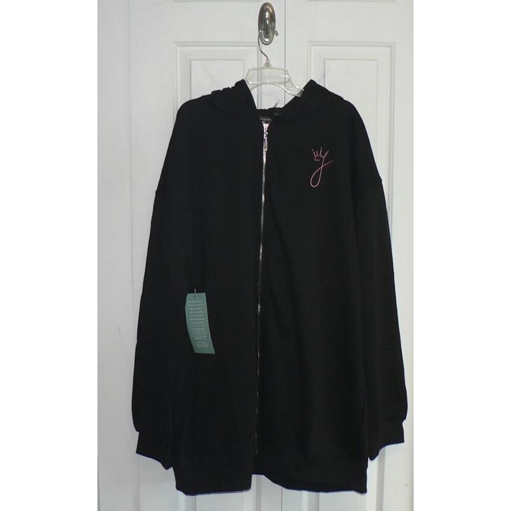 Johnny Wujek Men's Big & Tall Full Zip Hoodie‎ in Black Pink Prism 3XLT $79